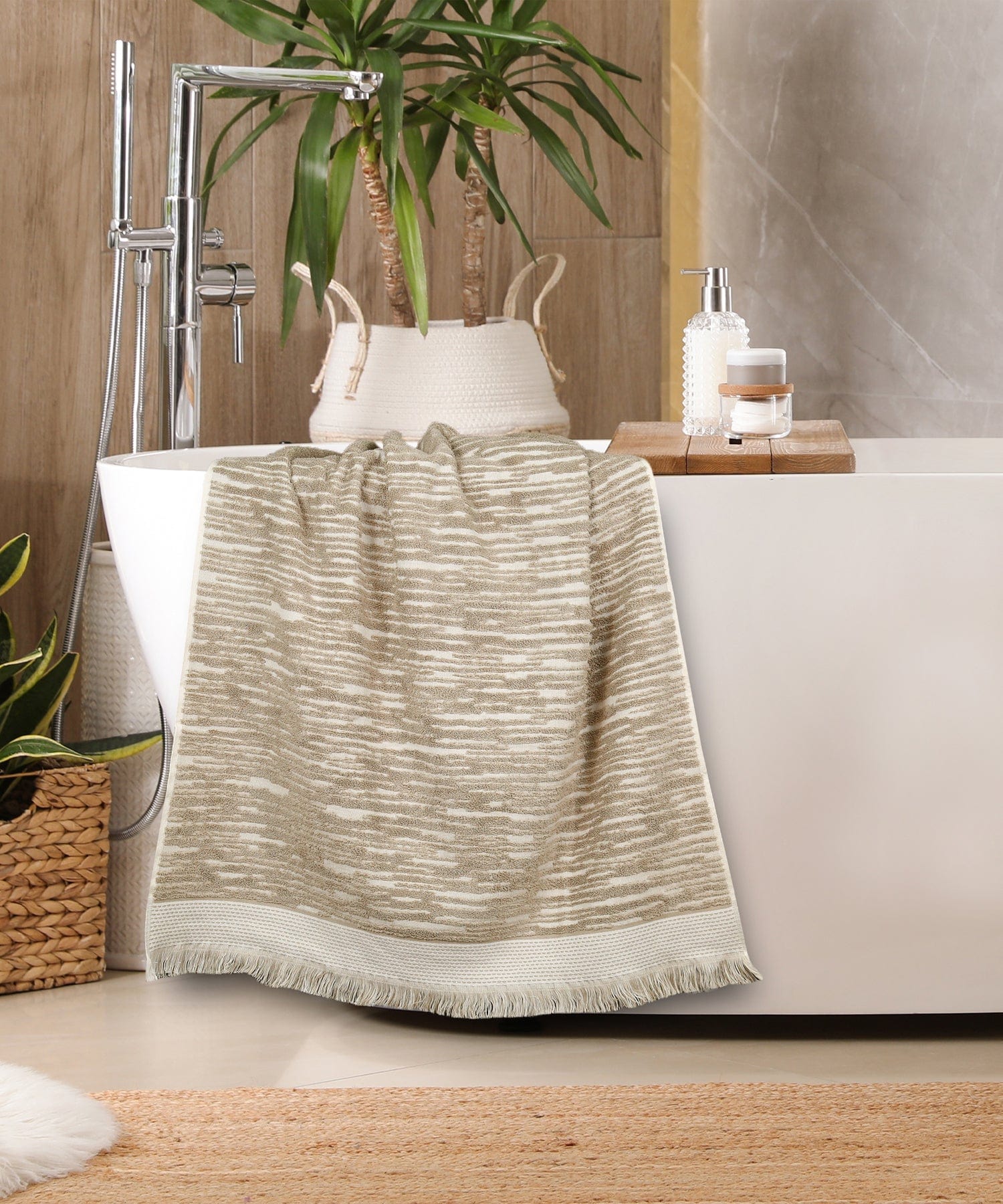 Fashion Towel ,100% Cotton,Durable,Super Soft, Tan
