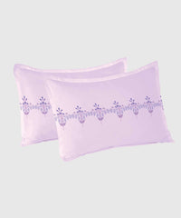 Soft Comfort Pillow Covers Set, Lilac Affair| 210 TC Cotton