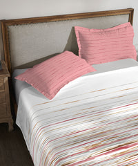 Classic King Bedsheet Set, Irene Wine|200 TC Cotton| 2 Pillow Covers