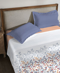 Classic King Bedsheet Set, Florence Lavender|200 TC Cotton| 2 Pillow Covers