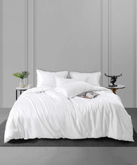 Nectarsoft King Solid Bedsheet Set, White| 600 TC Cotton| 4 Pillow Covers