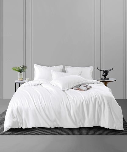 Nectarsoft King Solid Bedsheet Set, White| 600 TC Cotton| 4 Pillow Covers