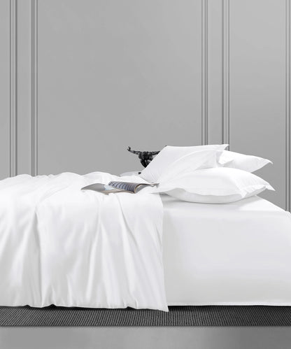 Nectarsoft King Solid Bedsheet Set, White| 600 TC Cotton| 4 Pillow Covers