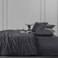 Nectarsoft King Solid Bedsheet Set, Dark Grey| 600 TC Cotton| 4 Pillow Covers