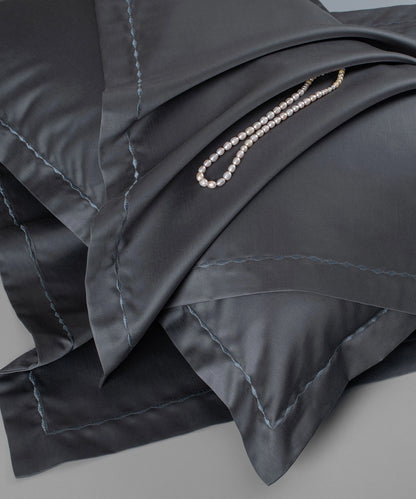 Nectarsoft King Solid Bedsheet Set, Dark Grey| 600 TC Cotton| 4 Pillow Covers