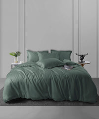 Nectarsoft King Solid Bedsheet Set, Green| 600 TC Cotton| 4 Pillow Covers