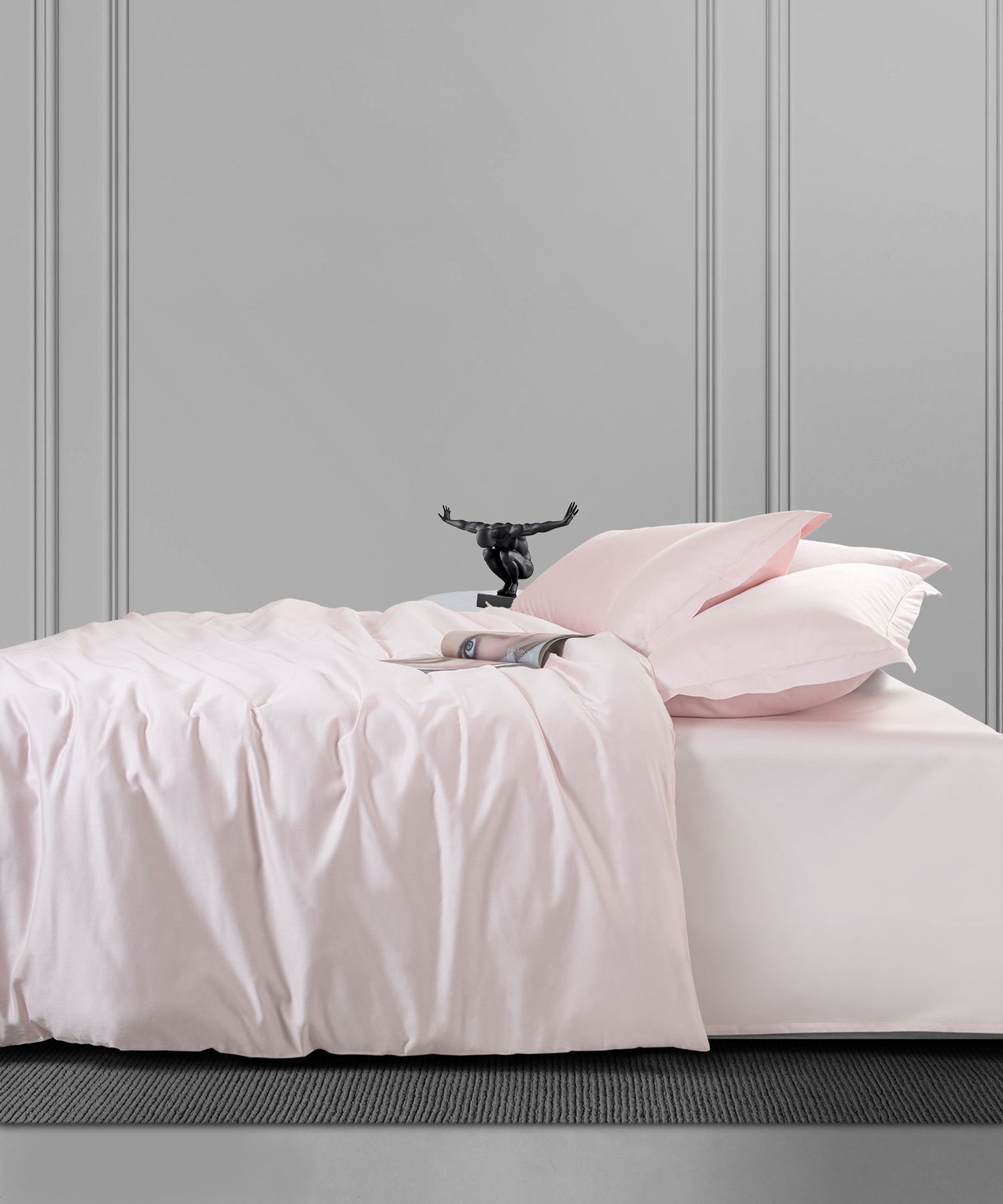 600 TC, Nectarsoft King Bedsheet, 100% Cotton, Light Pink