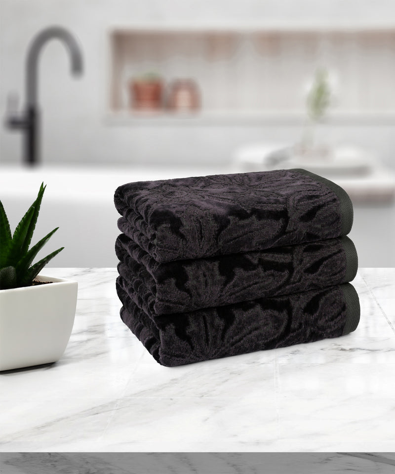 Fashion Hand Towel Set, Charcoal|600 GSM Cotton – myTrident India