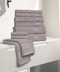 Soft Comfort 12Pc Towel Set, Charcoal|509 GSM Cotton|Air Rich Technology