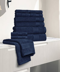 Soft Comfort 12Pc Towel Set, Navy|509 GSM Cotton|Air Rich Technology