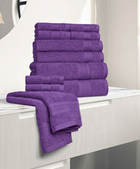 Soft Comfort 12Pc Towel Set, Plum|509 GSM Cotton|Air Rich Technology