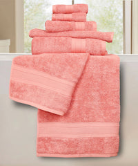 Soft Comfort 6Pc Towel Set, Coral Haze|509 GSM Cotton|Air Rich Technology