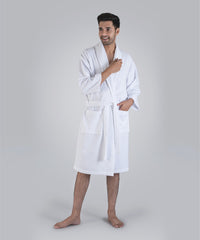 Urban Comfort Unisex Large Bathrobe, Bright White| 240 GSM Cotton