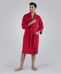 Urban Comfort Unisex Large Bathrobe, Tango Red| 240 GSM Cotton