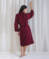 Urban Comfort Unisex Large Bathrobe, Wine| 240 GSM Cotton
