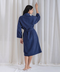 Urban Comfort Unisex Large Bathrobe, Deep Cobalt | 240 GSM Cotton