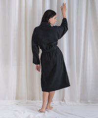 Urban Comfort Unisex Medium Bathrobe, Shoe Black | 240 GSM Cotton