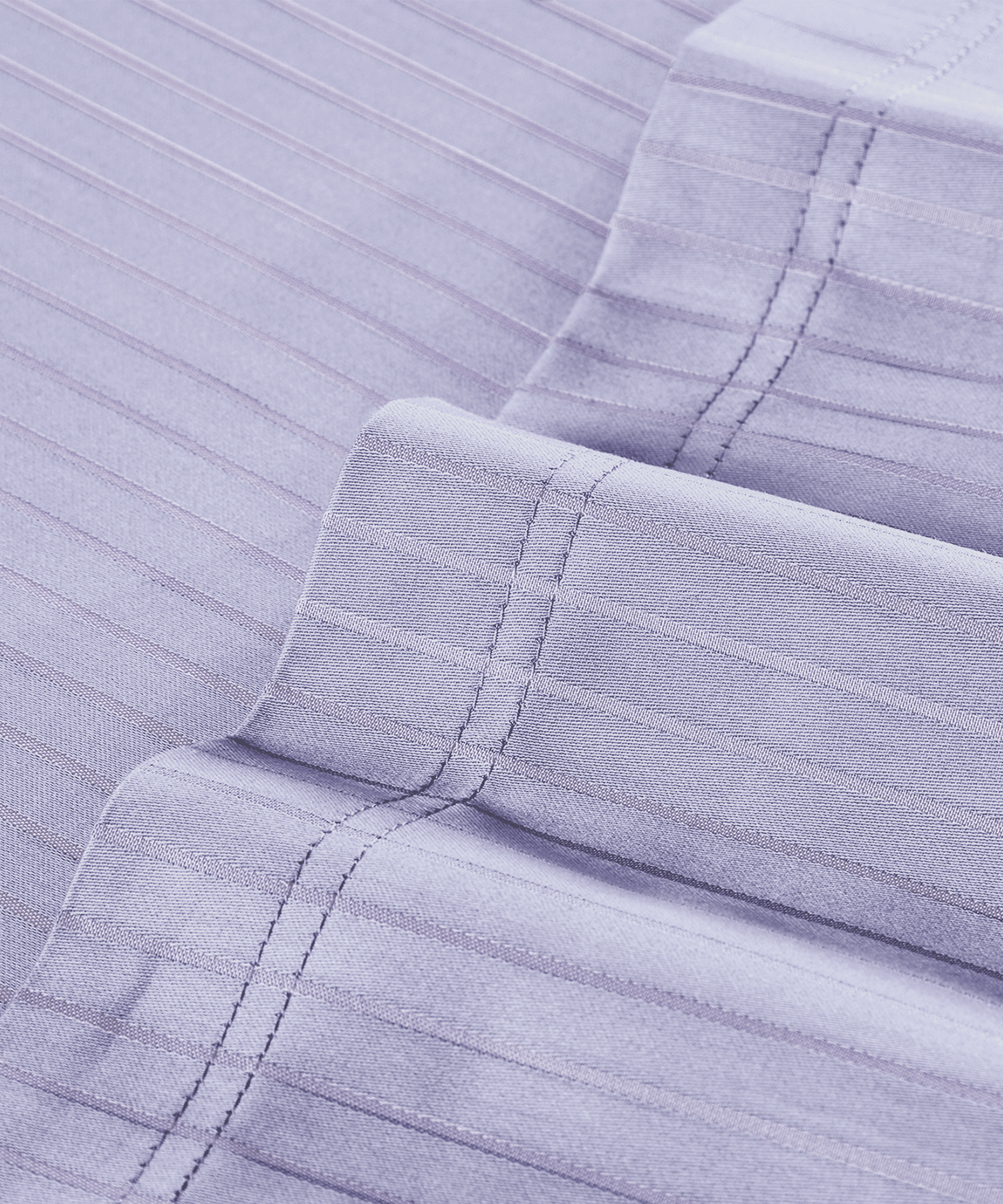 Classic Stripe Solid Dyed King Bedsheet , 210TC, Amethyst