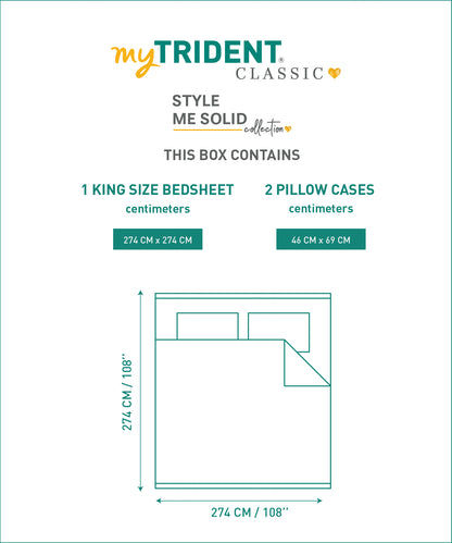 Classic Stripe Solid King Bedsheet Set, Ruby Maroon|210 TC Cotton| 2 Pillow Covers