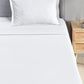 Classic Stripe Solid Dyed Single Bedsheet Set, White|210 TC Cotton|1 Pillow Cover
