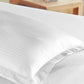 Classic Stripe Solid Dyed Single Bedsheet Set, White|210 TC Cotton|1 Pillow Cover