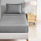 Classic Stripe Solid Dyed Single Bedsheet Set, Frost Grey|210 TC Cotton|1 Pillow Cover