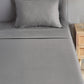 Classic Stripe Solid Dyed Single Bedsheet Set, Frost Grey|210 TC Cotton|1 Pillow Cover