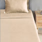 Classic Stripe Solid Single Bedsheet Set, Irish Cream|210 TC| 1 Pillow Covers