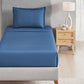 Classic Stripe Solid Single Bedsheet Set, Air Force|210 TC| 1 Pillow Covers