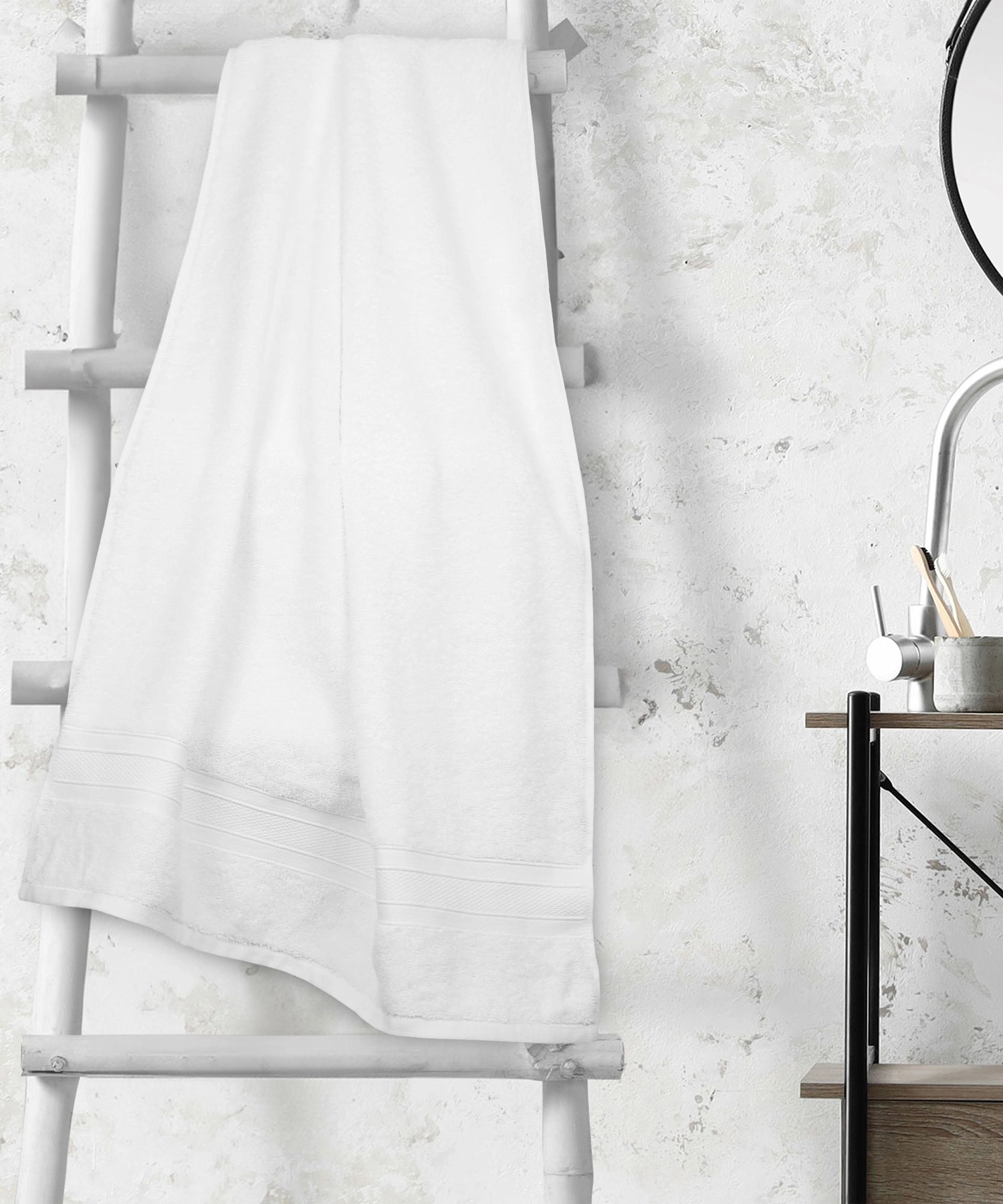 Soft Comfort White Air Rich Technology Bath Towel, 100% Cotton, 509 GSM, White
