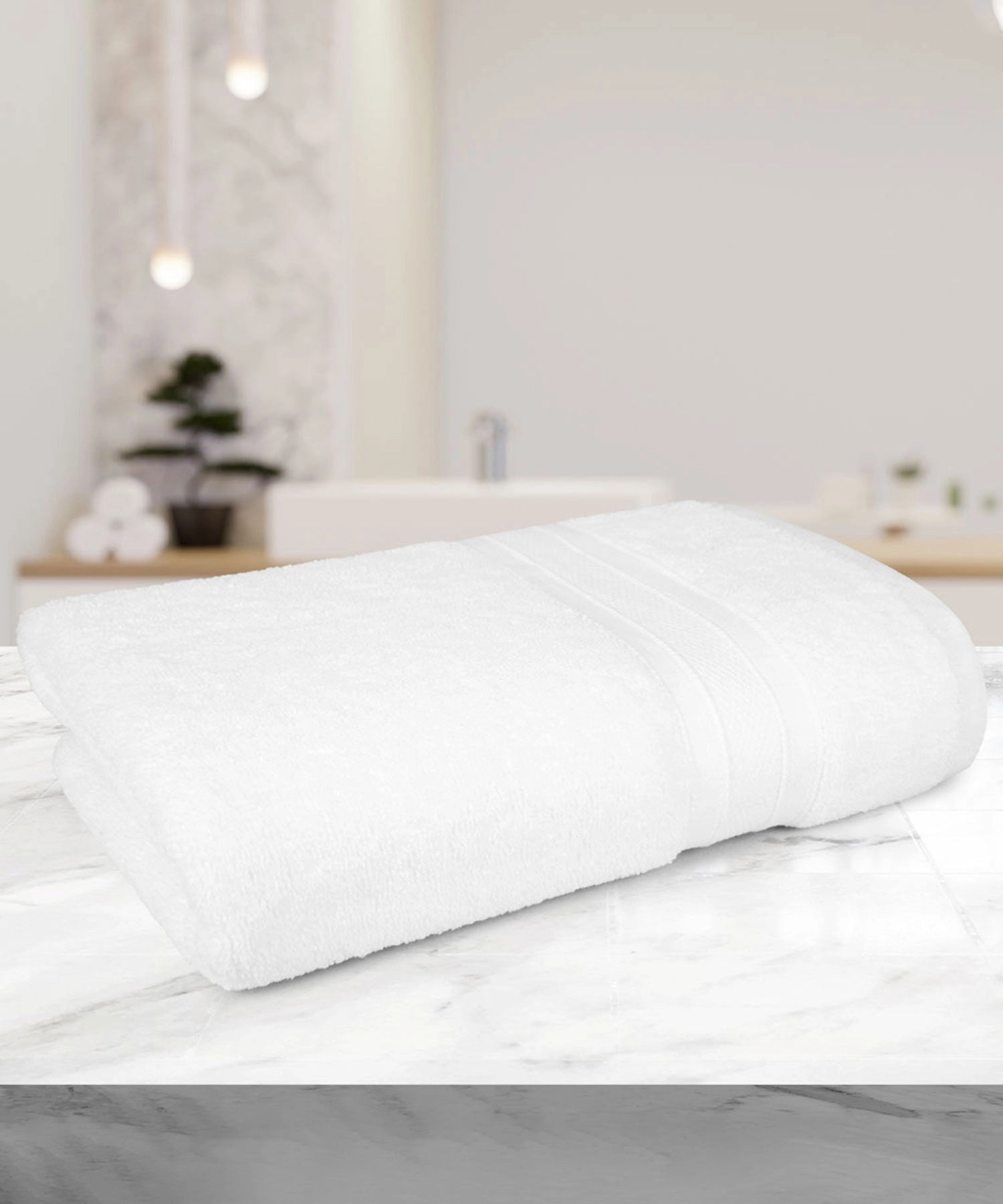 Soft Comfort White Air Rich Technology Bath Towel, 100% Cotton, 509 GSM, White