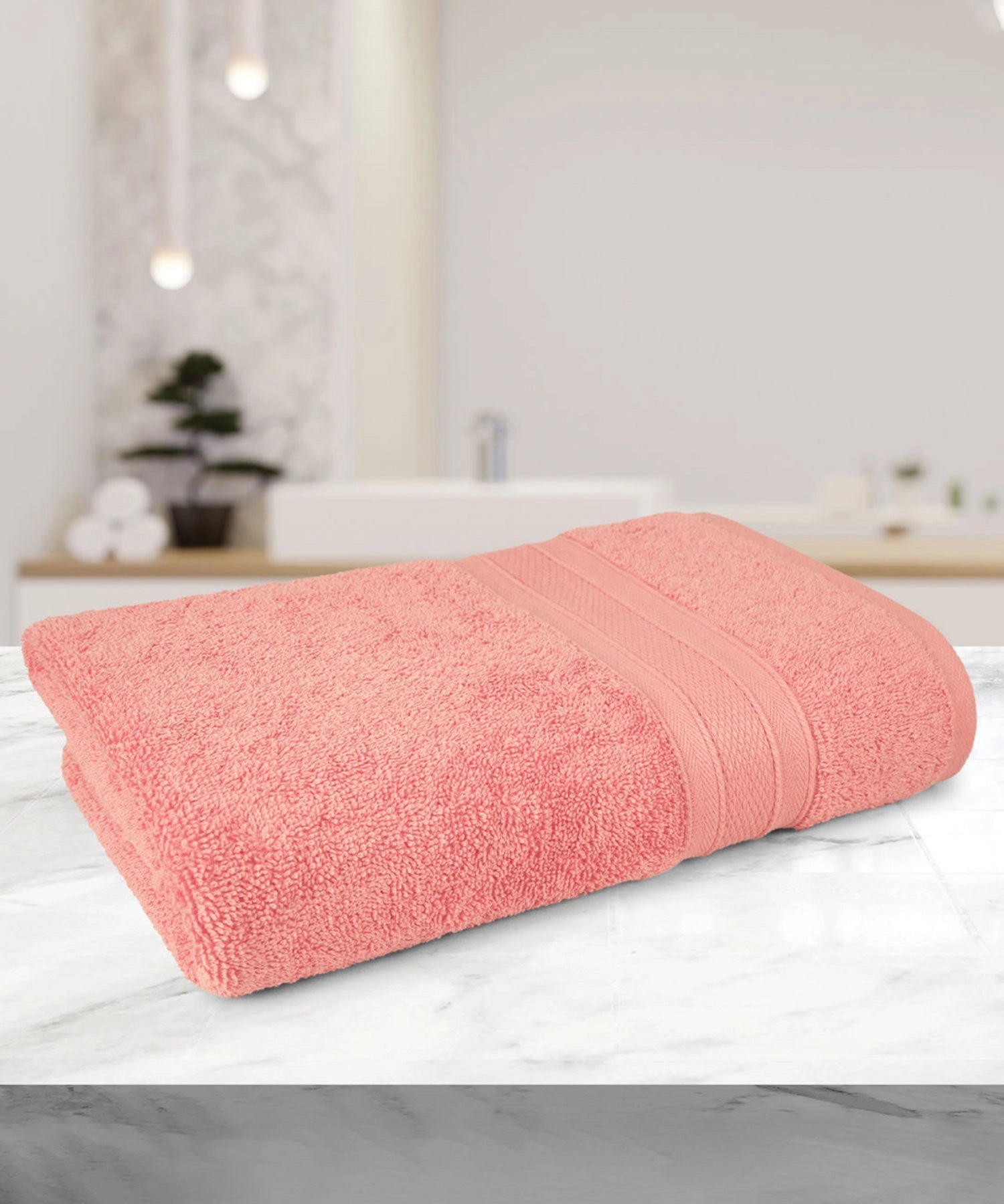 Soft Comfort Coral Air Rich Technology Bath Towel, 100% Cotton, 509 GSM, Coral