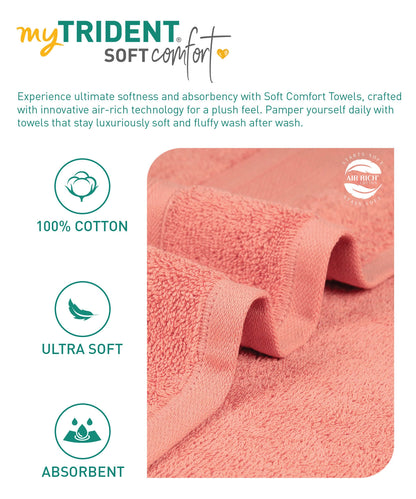 Soft Comfort Coral Air Rich Technology Bath Towel, 100% Cotton, 509 GSM, Coral