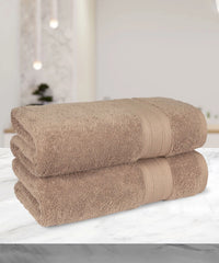 Soft Comfort 2Pc Bath Towel Set, Acron, Brown|509 GSM Cotton|Air Rich Technology