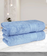 Soft Comfort 2Pc Bath Towel Set, Allure Blue|509 GSM Cotton|Air Rich Technology
