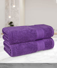 Soft Comfort 2Pc Bath Towel Set, Plum|509 GSM Cotton|Air Rich Technology
