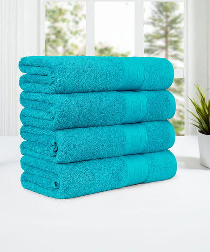 Soft Comfort Teal Air Rich Technology 4Pc Bath Towel, 100% Cotton, 509 GSM, Blue