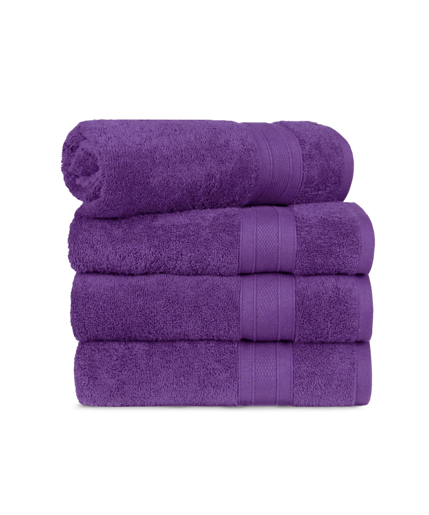 Soft Comfort Plum Air Rich Technology 4Pc Bath Towel, 100% Cotton, 509 GSM, Purple