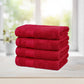 Soft Comfort 4Pc Hand Towel Set, Crimson Red|509 GSM Cotton|Air Rich Technology