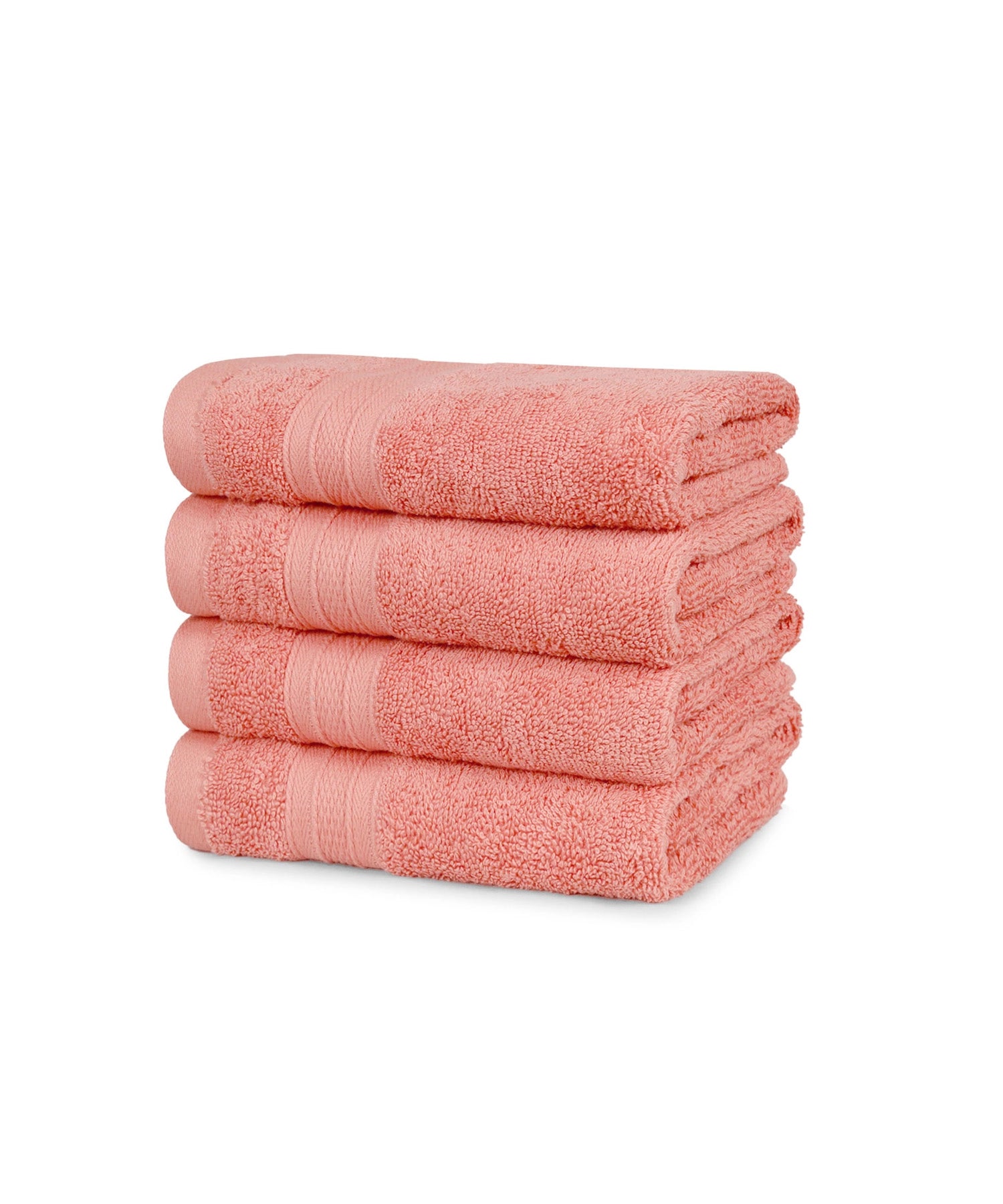 Soft Comfort Coral Air Rich Technology 4Pc Hand Towel, 100% Cotton, 509 GSM, Coral