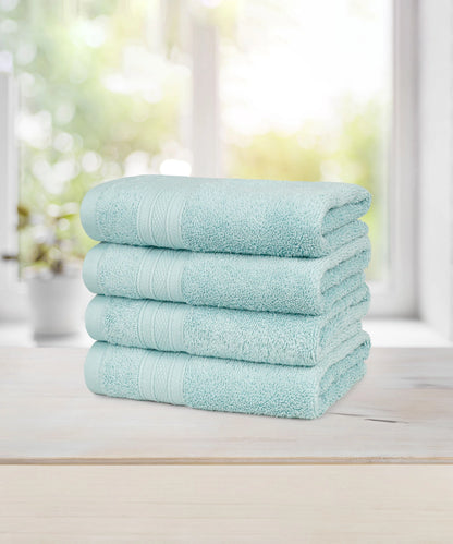 Soft Comfort Nile Blue Air Rich Technology 4Pc Hand Towel, 100% Cotton, 509 GSM, Blue