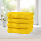 Soft Comfort Mustard Yellow Air Rich Technology 4Pc Hand Towel, 100% Cotton, 509 GSM, Yellow