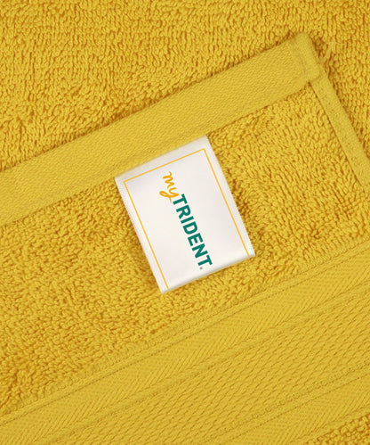 Soft Comfort Mustard Yellow Air Rich Technology 4Pc Hand Towel, 100% Cotton, 509 GSM, Yellow