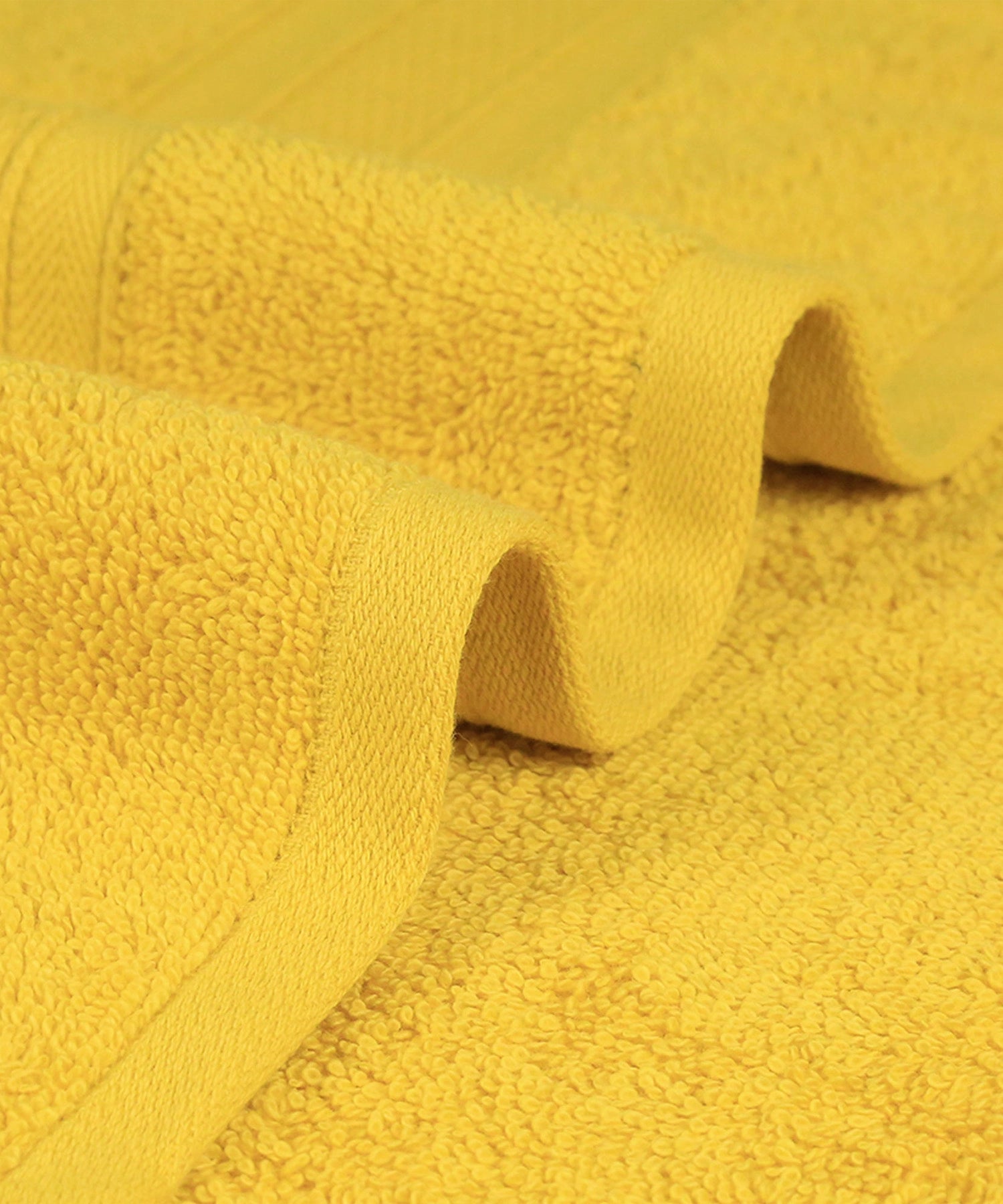 Soft Comfort Mustard Yellow Air Rich Technology 4Pc Hand Towel, 100% Cotton, 509 GSM, Yellow