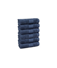 Soft Comfort 6Pc Face Towel Set,Navy|509 GSM Cotton|Air Rich Technology