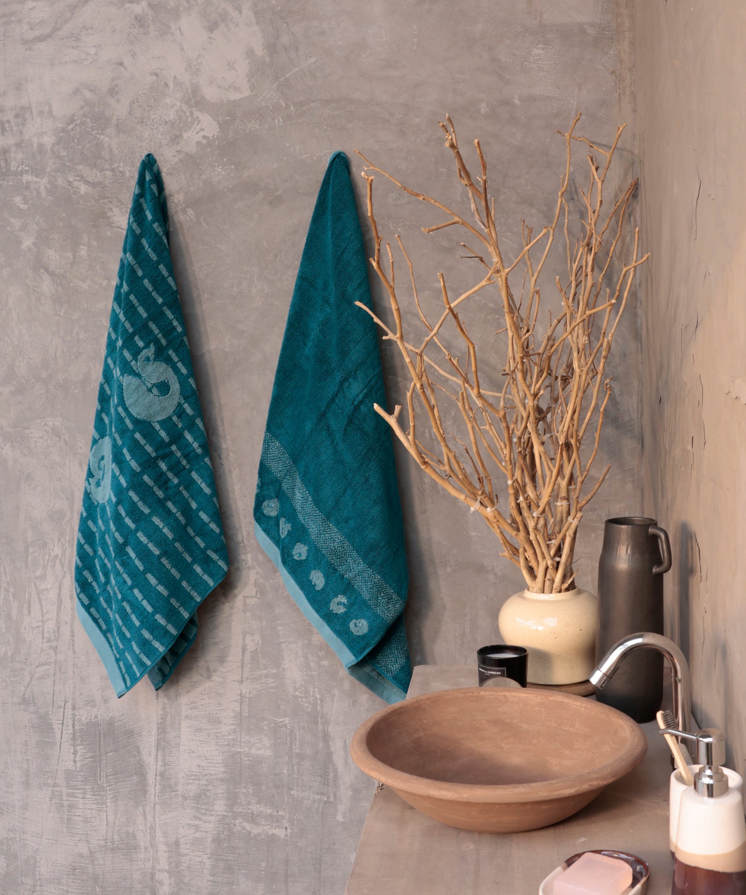 Shivan & Narresh 2Pc Bath Towel Gift Set, Surocco|400 TC Cotton
