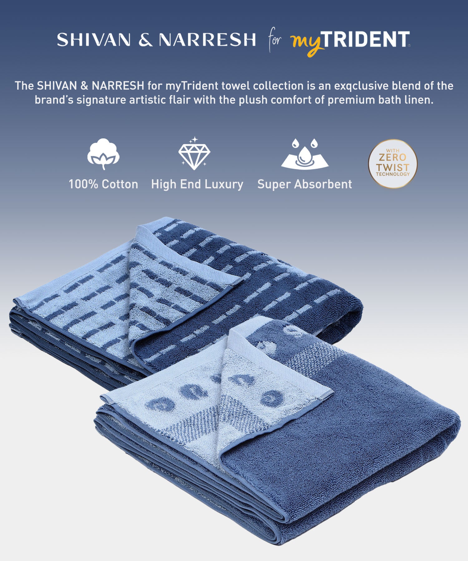 Shivan & Narresh for myTrident 2Pc Bath Towel,Super Soft,Extra Bounce,Jaiscape