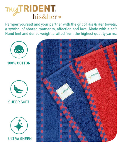 His & Her 2 PC Towel Set, 100% Cotton, 500 GSM, Durable, Super Soft, Tom & Jerry
