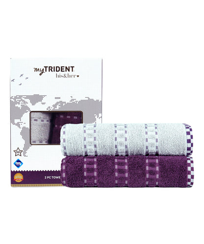 His & Her 2 PC Towel Set, 100% Cotton, 500 GSM, Durable, Super Soft, Adam & Eve