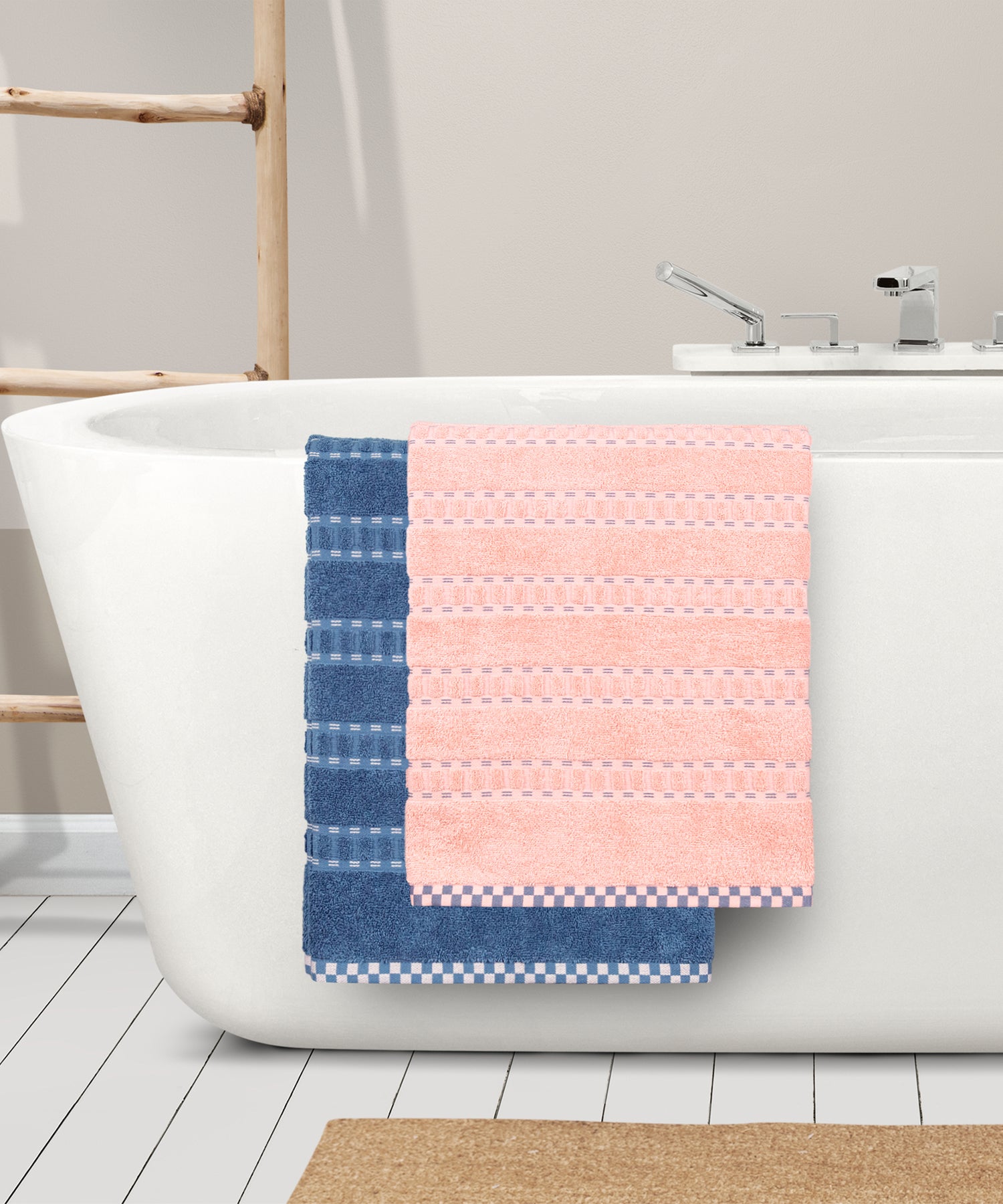 His & Her 2 PC Towel Set, 100% Cotton, 500 GSM, Durable, Super Soft, Candy & Floss